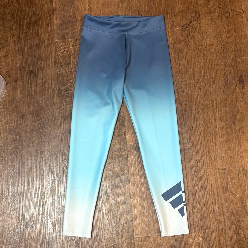 NWT! Girls Youth Medium Adidas Blue Leggings!